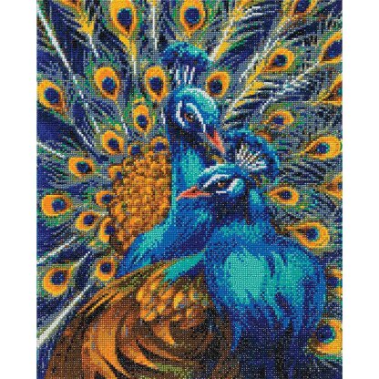 Crystal Art Kit (Large) - Blue Rapsody Peacocks Diamond Painting Kit - 19.7" x 15.75"