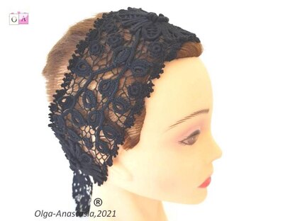 Lace black headband