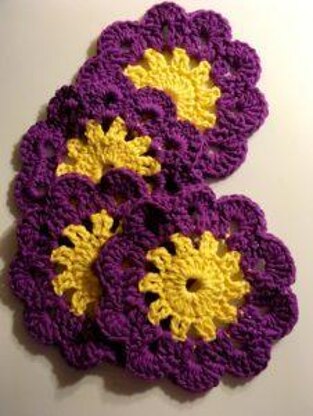 Colorful Crochet Sunshine Coaster