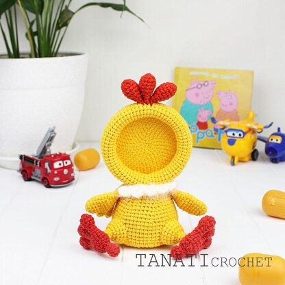 Crochet Pattern of Photo Frame Easter Chicken