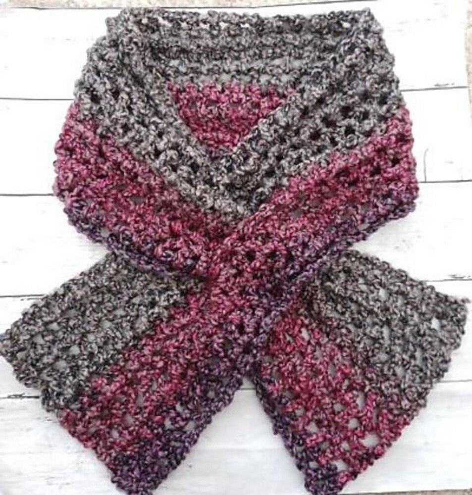 One Skein Keyhole Scarf Crochet pattern by Crochet Bags More