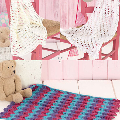 Crochet Blankets in Sirdar Snuggly Pearls DK - 4546 - Downloadable PDF