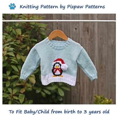 One Christmas Penguin Jumper (no 29) - knitting pattern