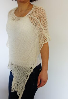 Lace Edge Assymmetrical Poncho