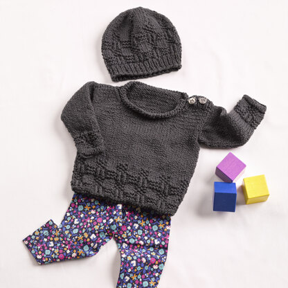 987 Peregrine - Jumper and Hat Knitting Pattern for Babies in Valley Yarns Montague