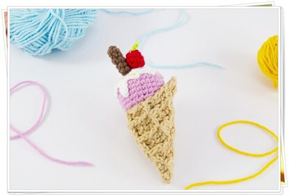 Crochet Ice Cream Keychain