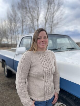 Adult Raglan Cable Sweater