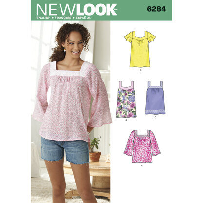 New Look Misses' Pullover Top in Two Lengths 6284 - Paper Pattern, Size A (10-12-14-16-18-20-22)