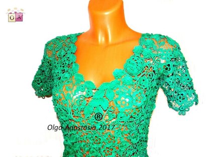 Emerald lace blouse