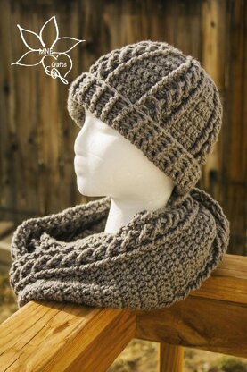 Cables & Braids Cowl & Beanie Set