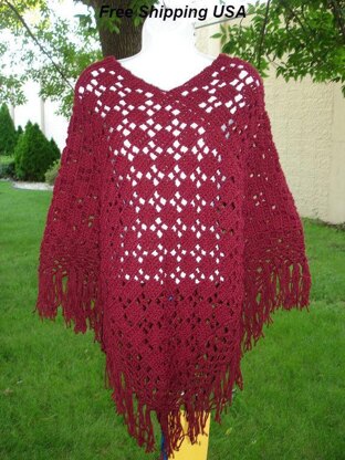 Two Rectangle Crochet Poncho