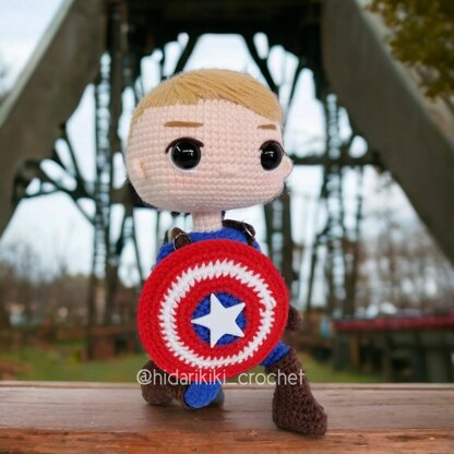 Crocheted Captain America Doll