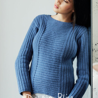 "Rosemary Jumper" - Jumper Knitting Pattern For Women in Debbie Bliss Iris