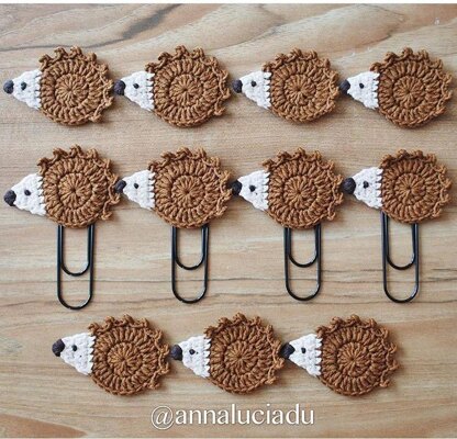 Crochet hedgehog bookmark