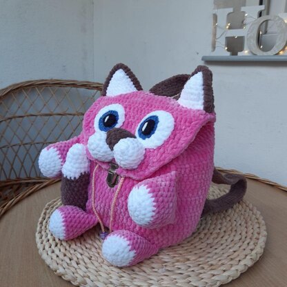 Cat Backpack Crochet Pattern Amigurumi, Crochet Cat Bag Pattern