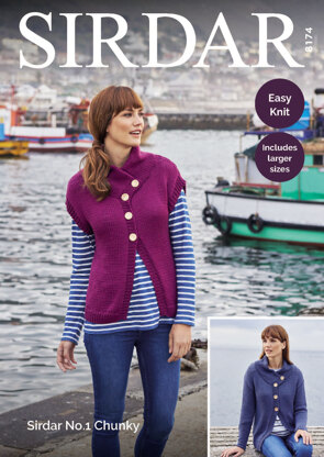 Jackets in Sirdar No.1 Chunky  - 8174 - Downloadable PDF