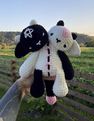 Two-headed Baphomet | Crochet Pattern | Fantasy Amigurumi Monster, Angel Demon Toy