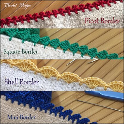 4 mini borders for crochet beginners Crochet pattern by SueSmithDesigns ...