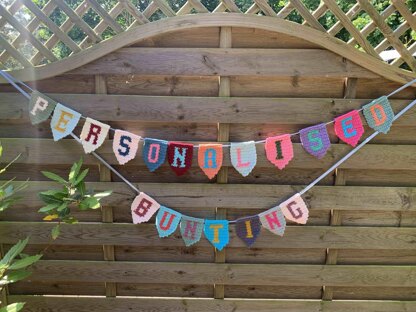 Alphabet and numbers crochet bunting