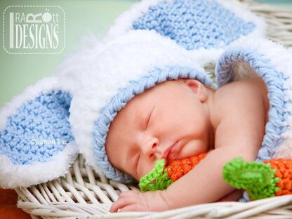 Bunny Rabbit Baby Hat with Carrot and Cocoon Set