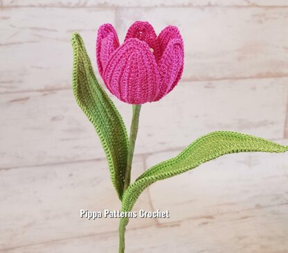 Crochet Tulip Flower Pattern Photo Tutorial 