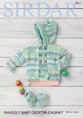 Jacket & Bootees in Sirdar Snuggly Baby Crofter Chunky - 4917 - Downloadable PDF