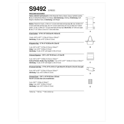 Simplicity Wheelchair Accessories S9492 - Sewing Pattern