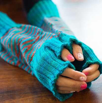 Tilt & Stack Gauntlets in SweetGeorgia Tough Love Sock - Downloadable PDF