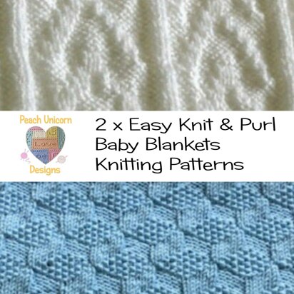 Knit and Purl Blankets x 2 - Building Blocks & Chevrons