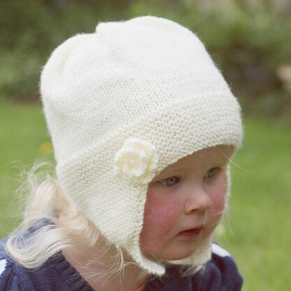 Charlotte -  Earflap Hat with Rose Flower