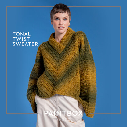 Tonal Twist Sweater - Free Crochet Pattern for Women in Paintbox Yarns Ombré Aran Wool Touch