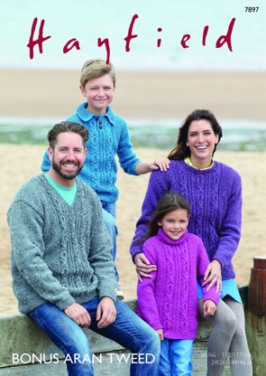 Sweaters in Hayfield Bonus Aran Tweed - 7897 - Leaflet