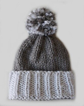 Colorblock Beanie Pom Hat