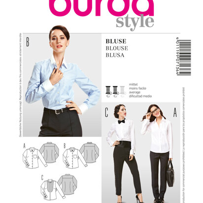 Burda Blouse Sewing Pattern B7136 - Paper Pattern, Size 10-24