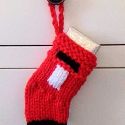 Mini Post Box Christmas Stocking / Money Gift Wallet - knitting pattern