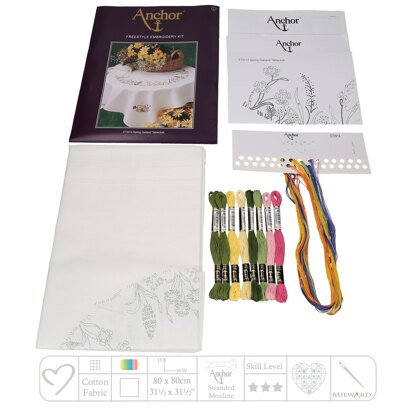 Anchor Freestyle - Spring Garland Tablecloth Embroidery Kit - 80cm x 80cm