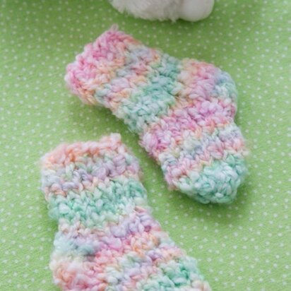 Cozy Toes Socks in Red Heart Baby Clouds - LW3838