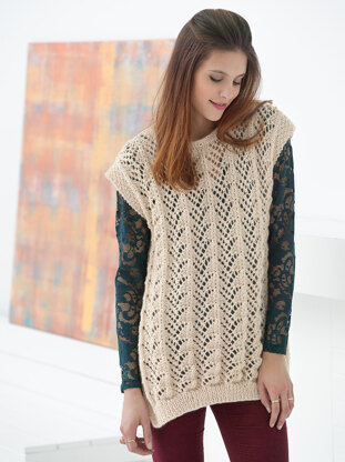 Fan Lace Tunic in Lion Brand Pound Of Love - L32215B