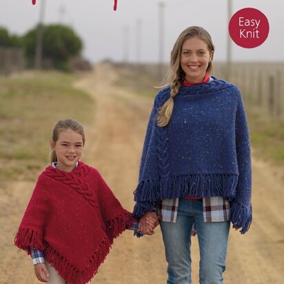 Ponchos in Hayfield Chunky Tweed - 7812