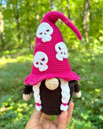 Witch with skulls on Halloween