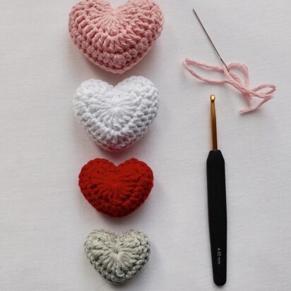 Crochet Stuffed Hearts