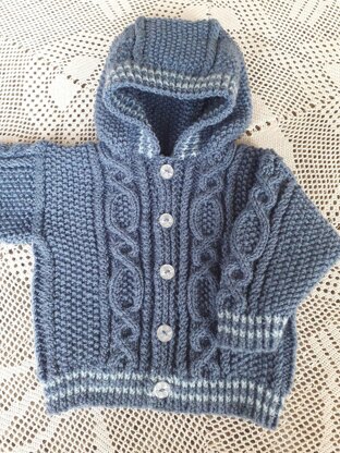 Cable and twist baby hoodie