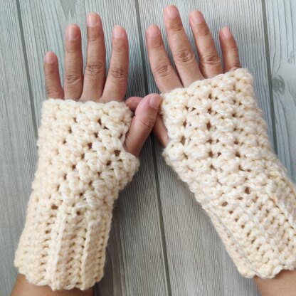 White Winter Wrist Warmers