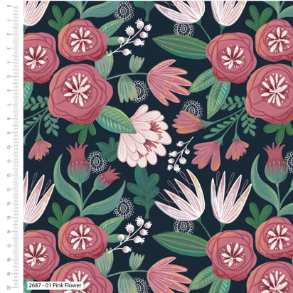 Craft Cotton Company Garden Party - Pink Flower