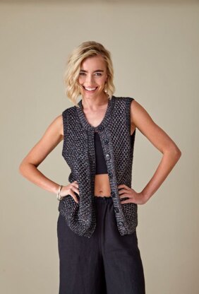 Waistcoat & Top 6443 knitted in King Cole Firefly Aran  