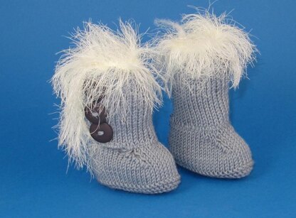 Baby Super Furry 3 Button Booties (Boots Bootees)