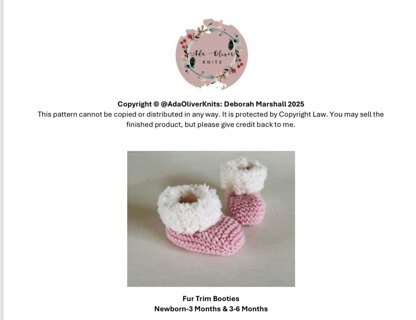 Fur Trim Baby Booties