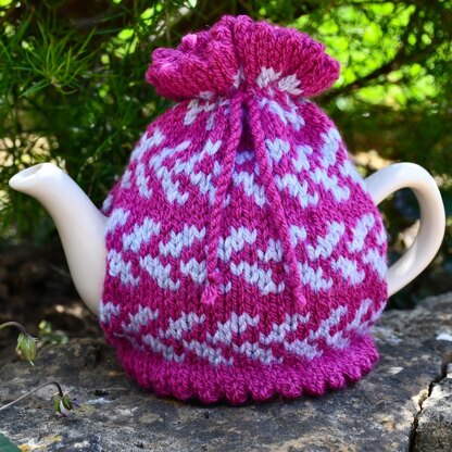 Boysenberry Fair Isle 2 Cup Teapot Cosy Knitting Pattern