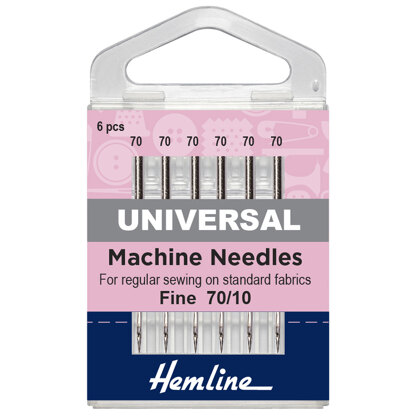 Hemline Sewing Machine Needles - Universal - Fine 70/10 - 5 Pieces