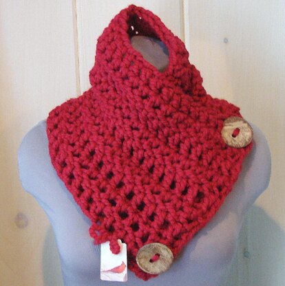 2 & 3 Button Chunky Cowl Scarf